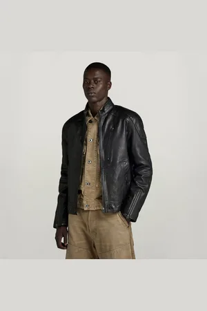 G-Star Mens G-Star RAW Biker Leather Jacket - Sheepskin - Size X-Small