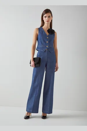 LK Bennett Womens Ami Trousers, Indigo - - Size 20 UK