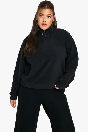 Boohoo Womens Plus Mid Zip Fleece Sweatshirt - - Size 22 UK