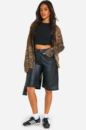 Boohoo Womens Faux Leather Bermuda Shorts - - Size 14 UK