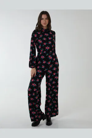 Blue Vanilla Womens High Neck Tie Back Wide Leg Jumpsuit - - Size 10 UK