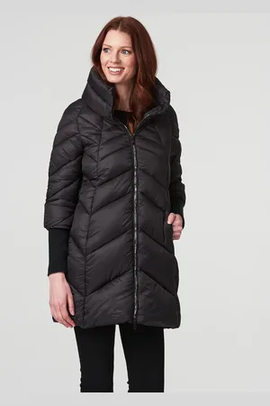 Izabel London Womens High Neck Knit Cuff Puffer Coat Nylon - Size 12 UK
