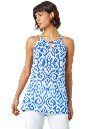 Roman Womens Aztec Print Halter Neck Top - - Size 18 UK