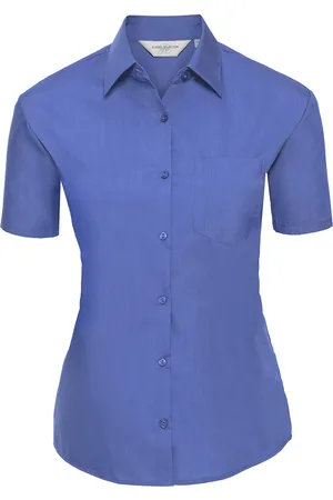 Russell Athletic Collection Womens/Ladies Poplin Easy-Care Short-Sleeved Shirt (Corporate ) - Size 3XL