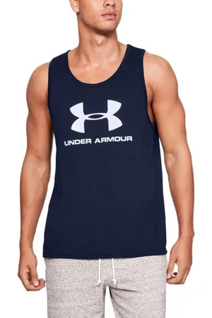 Under Armour Mens Sportstyle Logo Wicking Fitness Tank Top in Blue - Jersey - Size Medium