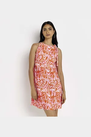 River Island Womens Mini Dress Printed Halter Neck - Size 8 UK