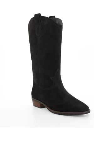 Dune Womens Ladies Prickles - Low Block Heel Cowboy Boots - material_Suede - Size UK 7