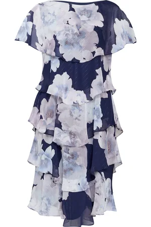 Gina Bacconi Womens Hara Printed Tiered Dress - - Size 12 UK