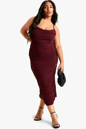 Boohoo Womens Plus Beaded Strappy Midaxi Dress - - Size 28 UK