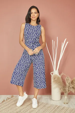 Mela Womens Ditsy Print Culotte Jumpsuit - Size 8 UK