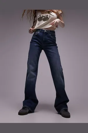 Topshop Womens relaxed flare mid rise jean in billionaire - Size 36W/30L