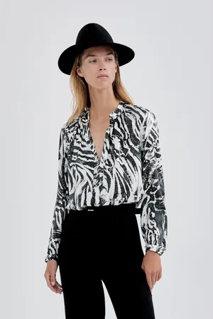 IKKS Womens Zebra Printed Blouse - - Size 6 UK