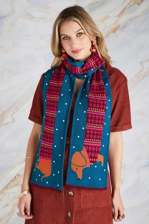 Yumi Womens Sausage Dog Scarf - Wool - One Size