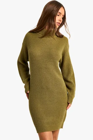 Boohoo Womens Basic Roll Neck Jumper Dress - - Size Small
