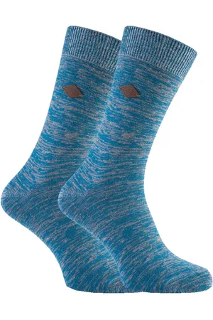 Farah 2 Pairs Mens 1920 Bright Colour Luxury Cotton Thin Casual Crew Socks - FNS008DPLG - - Size UK 6-11