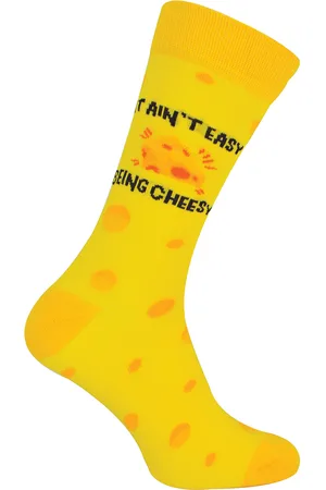 Urban Eccentric Novelty Crew Length Cheese Themed Socks in