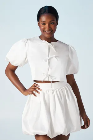 Oasis Womens Puff Sleeve Bow Detail Bridal Jacket - - Size 6 UK