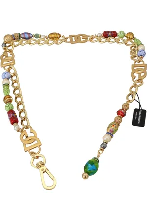 Dolce & Gabbana WoMens Tone DG Logo Waist Chain Belt Metal - Size Small