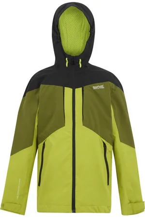 Regatta Kids Unisex Childrens/Kids Highton VI Waterproof Jacket (Grenoble /Nephrite /Black/Wild Lime) - Size 11-12Y