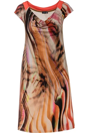 Conquista Womens Drape Neck A Line Print Dress - - Size EU 44 (Womens)