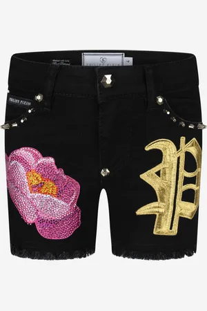 Philipp Plein Girls Denim Nicki Shorts - - Size 14Y