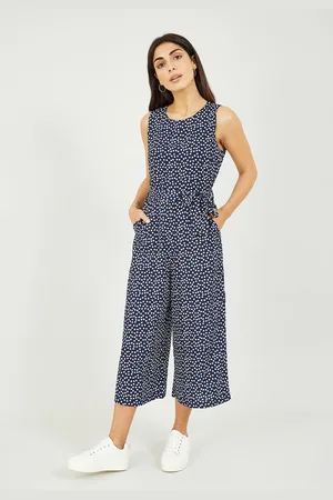 Mela Womens Ditsy Daisy Sleeveless Culotte Jumpsuit - Size 16 UK