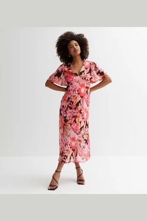 Gini London Womens Print Chiffon Occasion Midi Dress - Size 12 UK