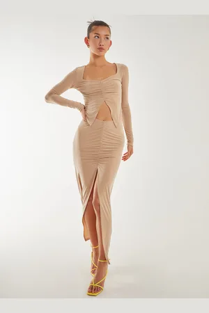 Pink Vanilla Womens Slinky Ruched Maxi Skirt - - Size Small