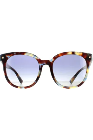 VALENTINO Round Womens Havana Multicolour Blue Gradient VA4083 Sunglasses - - One Size