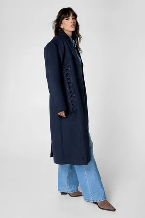 NASTY GAL Womens Premium Corseted Detail Tailored Coat - - Size 8 UK