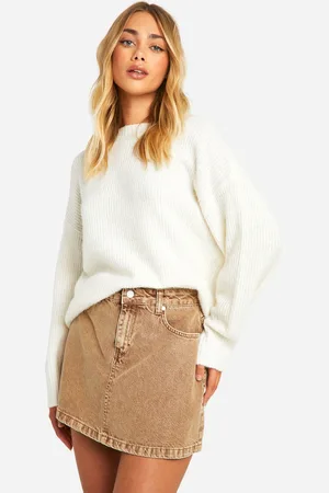 Boohoo Womens Washed Denim Micro Mini Skirt Cotton - Size 8 UK