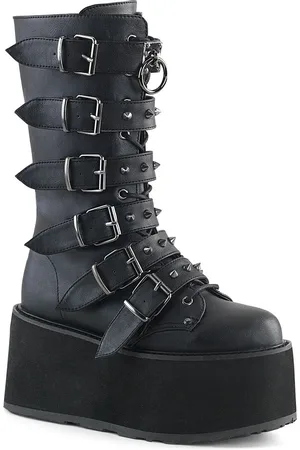 Demonia Womens Damned 225 Mid Calf Platform Boots - Size UK 3
