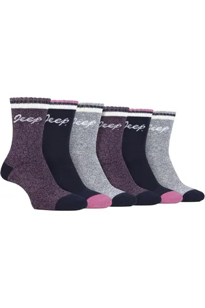 Jeep Womens Ladies 6 Pack Walking Boot Socks