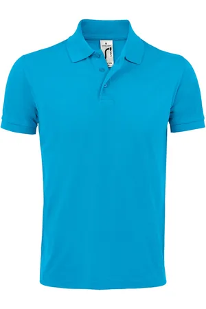 Sols Mens Prime Pique Plain Short Sleeve Polo Shirt (Aqua) - - Size X-Large