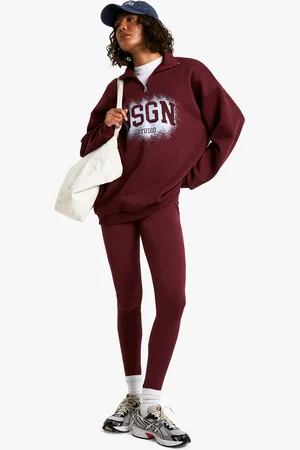 Boohoo Womens Tall DSGN Half Zip Legging Tracksuit - - Size Small