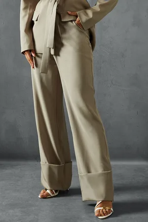 MissPap Womens Tailored Fold Over Hem Trousers - - Size 10 UK