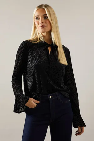 wallis Womens Animal Burnout Shirt - - Size 18 UK