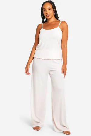 Boohoo Womens Plus Pointelle Cami And Trouser Pyjama Set - - Size 22 UK