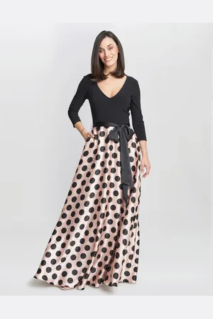 Gina Bacconi Womens Esther Spot Print Satin And Jersey Dress - - Size 8 UK