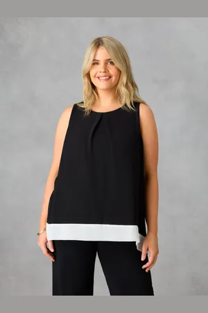 Live Unlimited London Womens Mono Colourblock Overlay Vest - - Size 16 UK