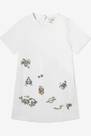 DL1961 Girls Kiki Star Signs T-Shirt Dress in - Size 8-10Y