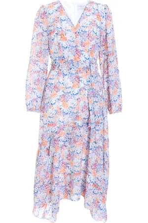 Quiz Womens Multicoloured Ditsy Print Chiffon Wrap Midi Dress - - Size 12 UK