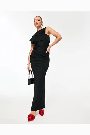 ASOS Womens asymmetric high neck minimal maxi dress in - Size 6 UK