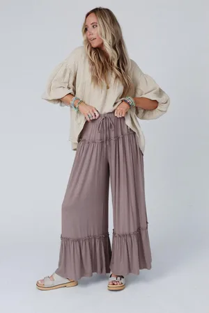 Azura Exchange Womens Tiered Wide Leg Pants - material_polyester - Size X-Large