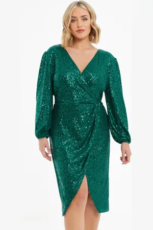 Quiz Womens Curve Bottle Sequin Midi Dress - Size 24 UK