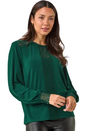 Roman Womens Lace Trim Detail Stretch Top - - Size 20 UK