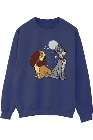 Disney Womens/Ladies Lady And The Tramp Moon Sweatshirt ( Blue) - Size X-Large