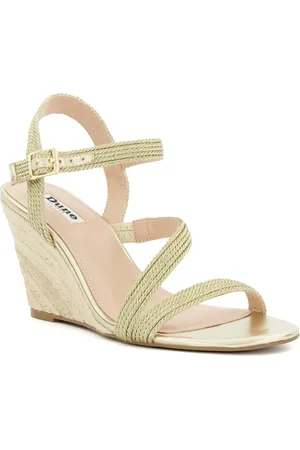 Dune Womens Ladies Strappy Woven-Wedge Sandals Kaia - Fabric - Size UK 7