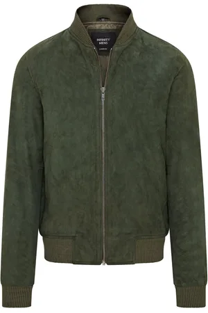 Infinity Mens Soft Goat Suede MA-1 Varsity Bomber Jacket - Dalian - - Size Small