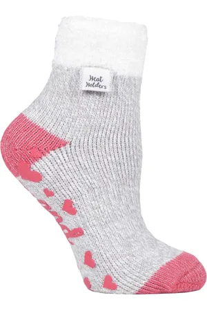 Heat Holders Womens Cuddly Fluffy Bed Socks with Feather Top - - Size 4-6.5